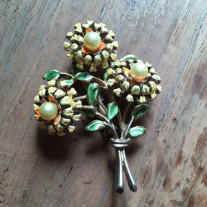 MCM Flower Power Costume Brooch 60s